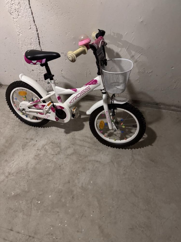 Kross Lilly rower dziewczęcy 16” plus boczne kółka i uchwyt