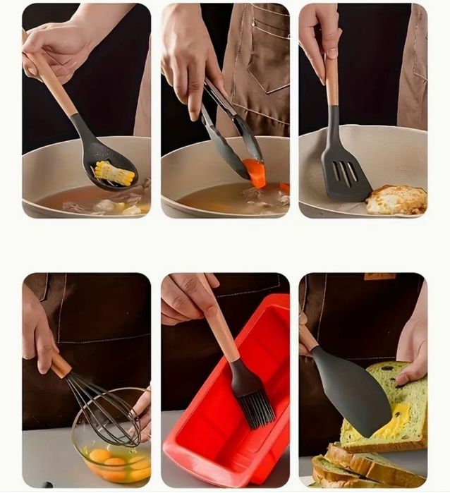 Suporte + 11 Utensílios de Cozinha