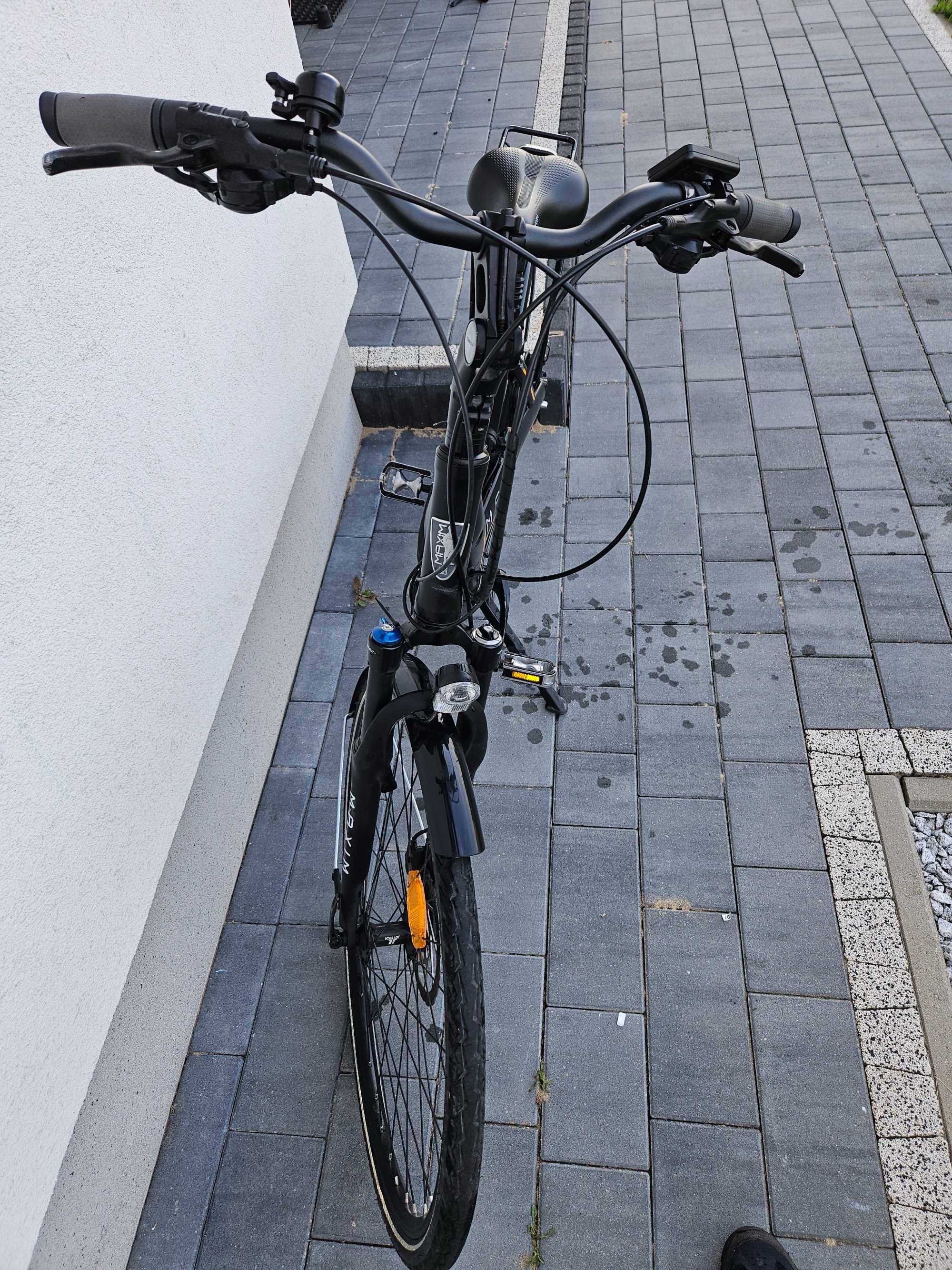 Rower elektryczny Maxim Locus silnik Bafang, osprzęt Shimano