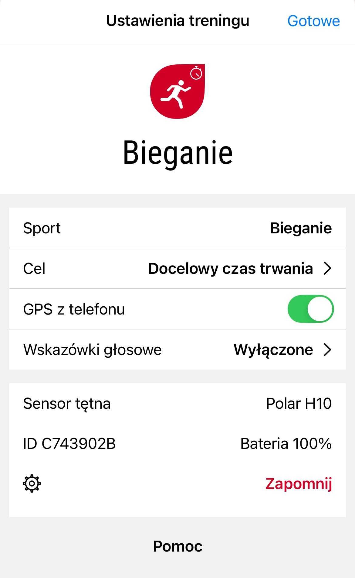 Sensor tętna Polar H10 rozmiar M-XXL