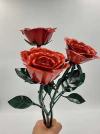 Wieczna róża ręcznie robiona, metaloplastyka prezent, dzień kobiet