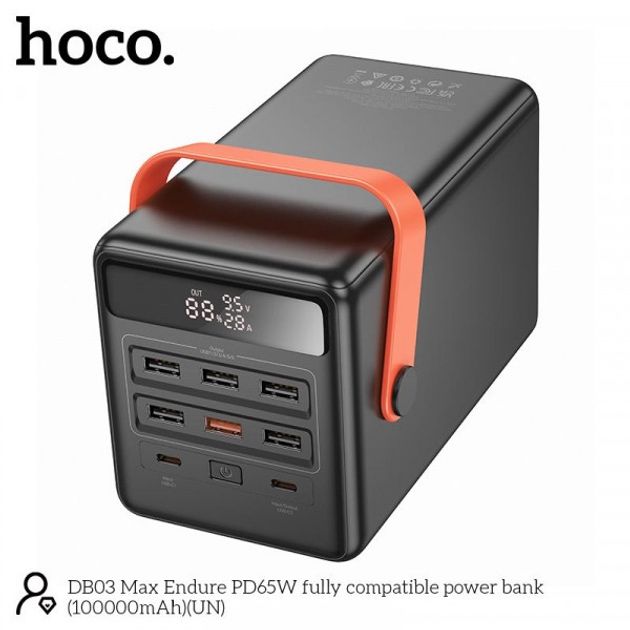 Power bank 65w для ноутбука Hoco DB03 Max 100000mah павербанк