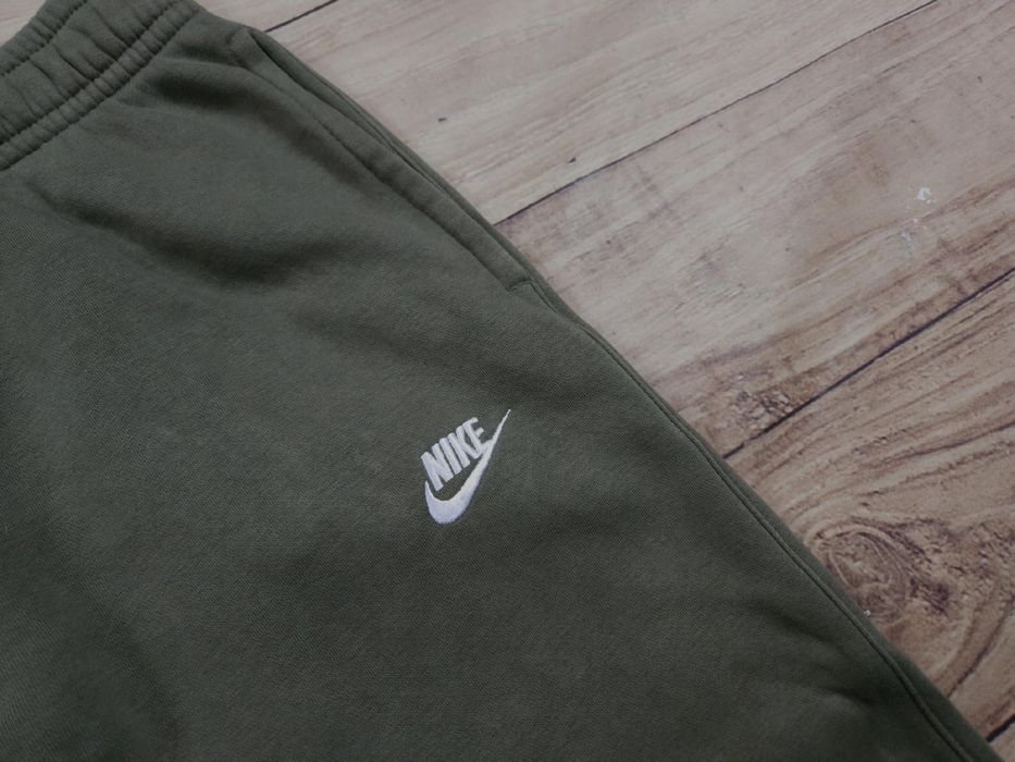 NIKE Spodnie Dresowe Męskie Zielone Logowane r. S