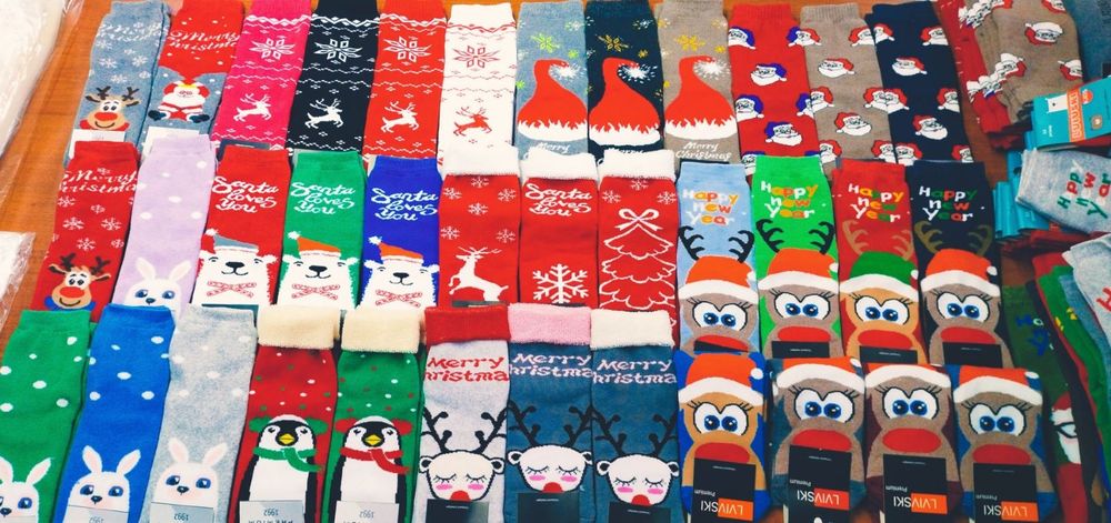 Новорічні носки/шкарпетки/новорічний принт/приколи чоловічі жіночі