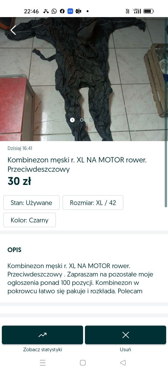 Kombinezon przeciwdeszczowy męski xl l