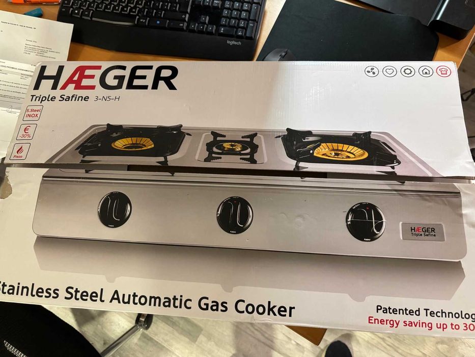 Fogão INOX Haeger Triple Saphire NOVO