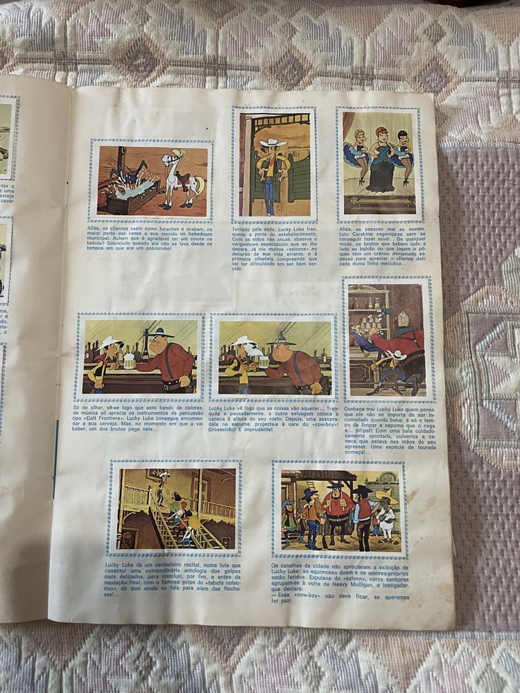 Caderneta de cromos Lucky Luke incompleta