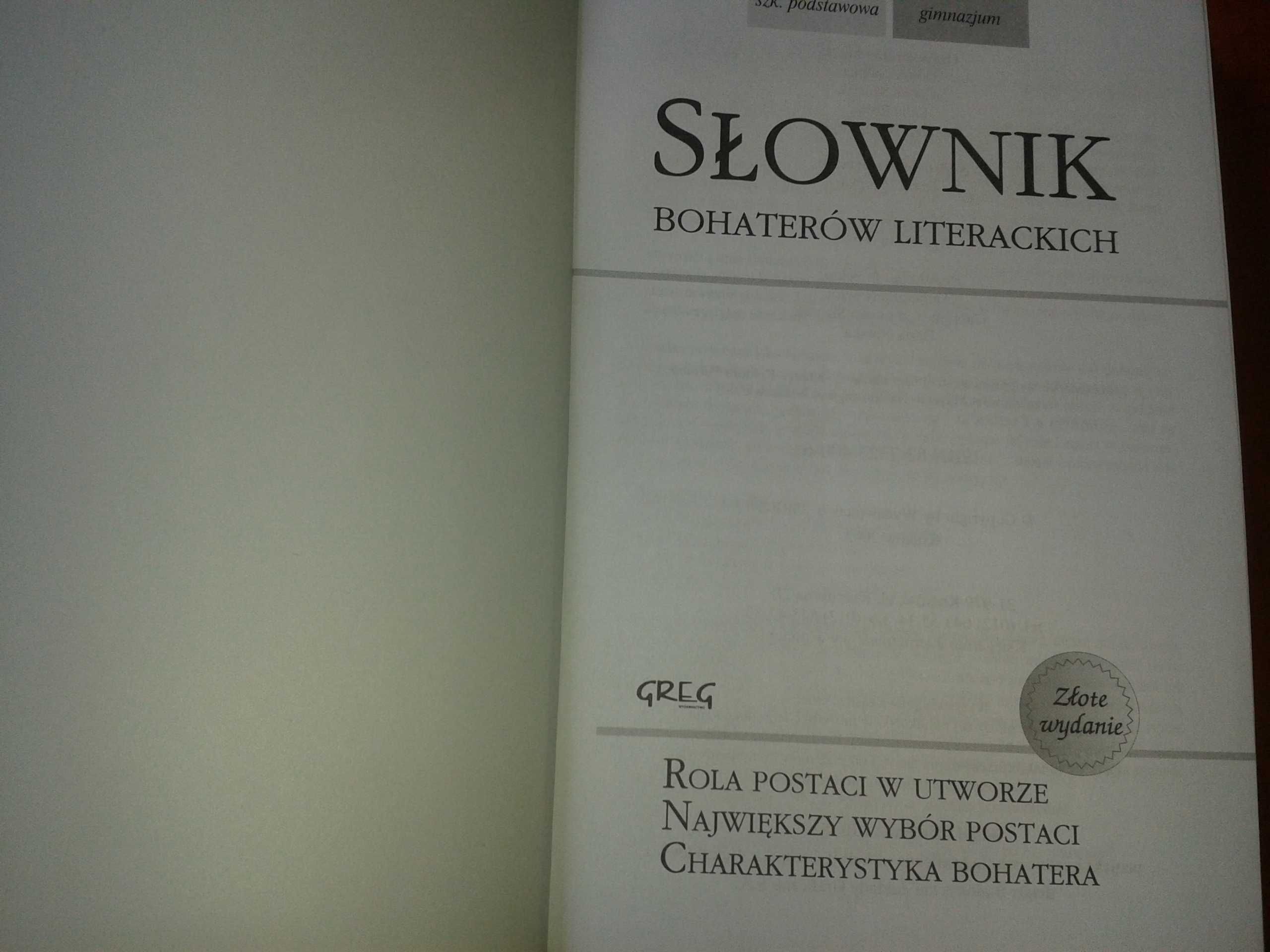 Słownik bohaterów literackich szk.podstawowa książka