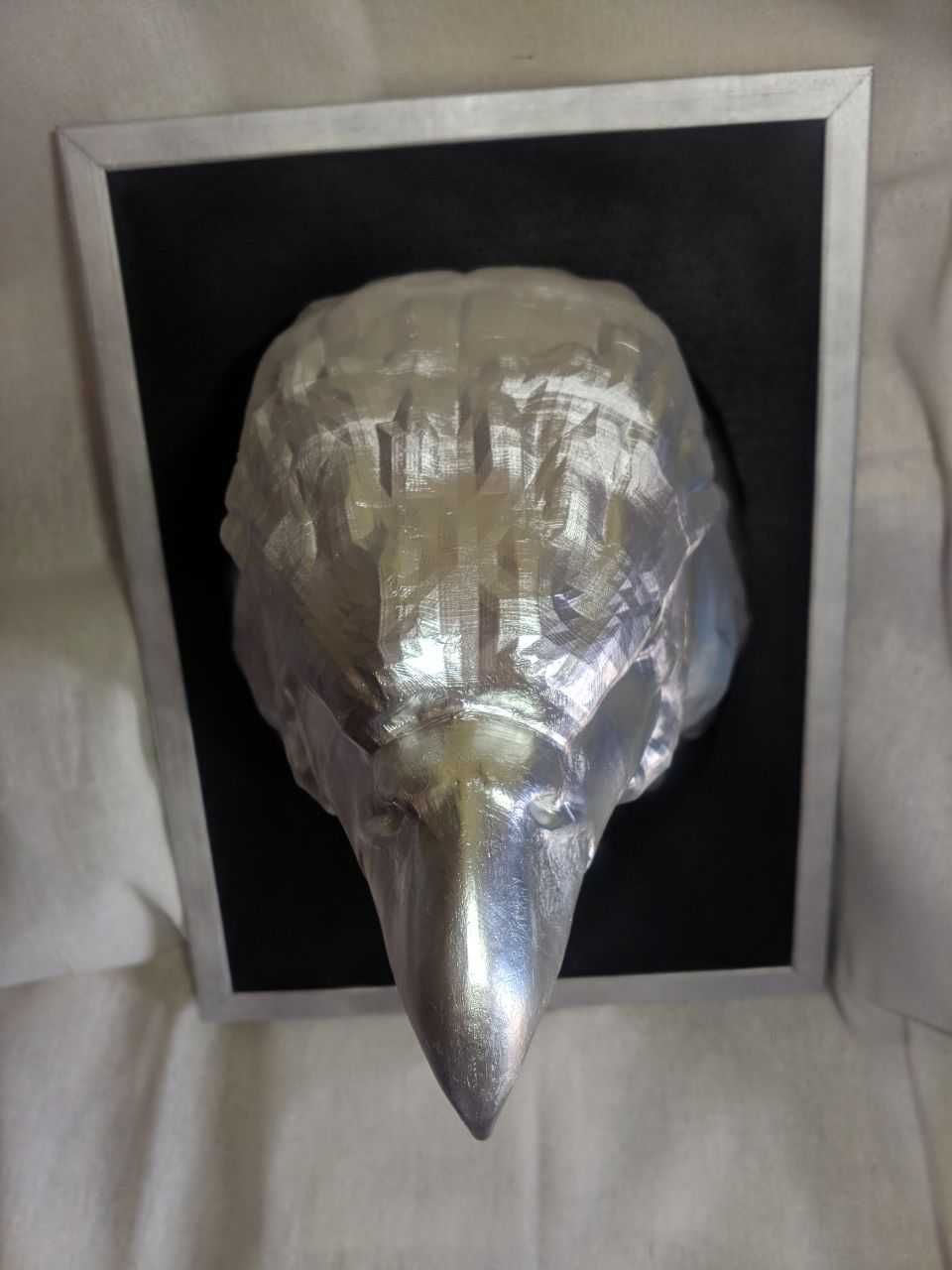 Quadro de águia 3D prateado