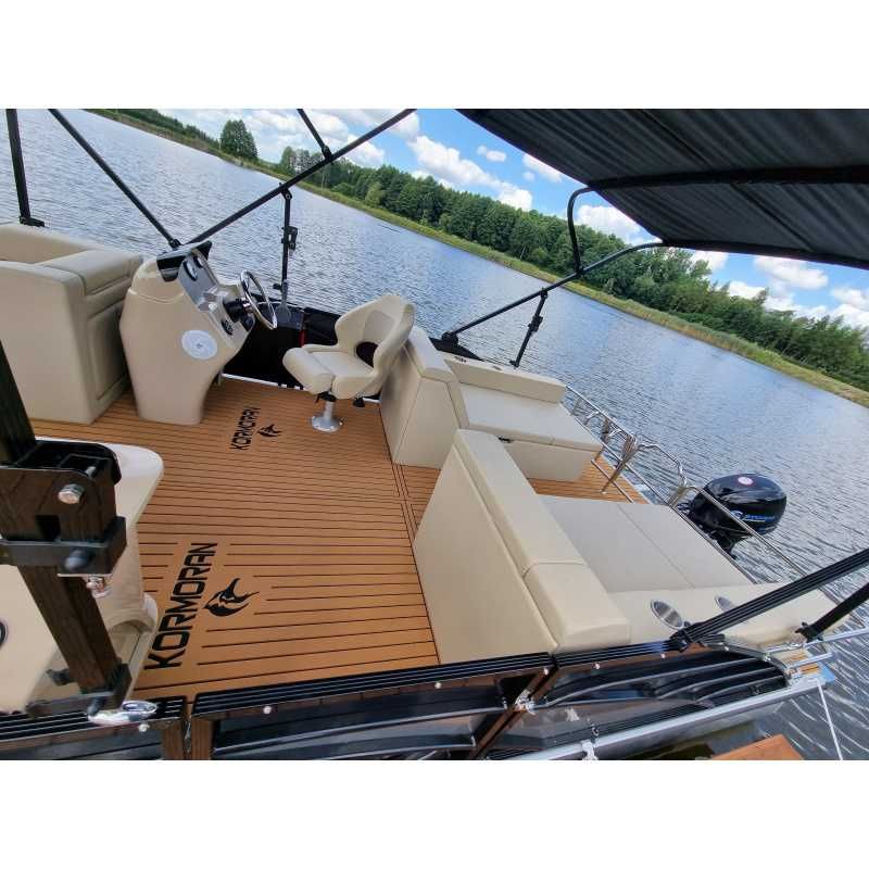 Katamaran 27ft 8,2m x 2,6m houseboat + silnik + przyczepa portowa