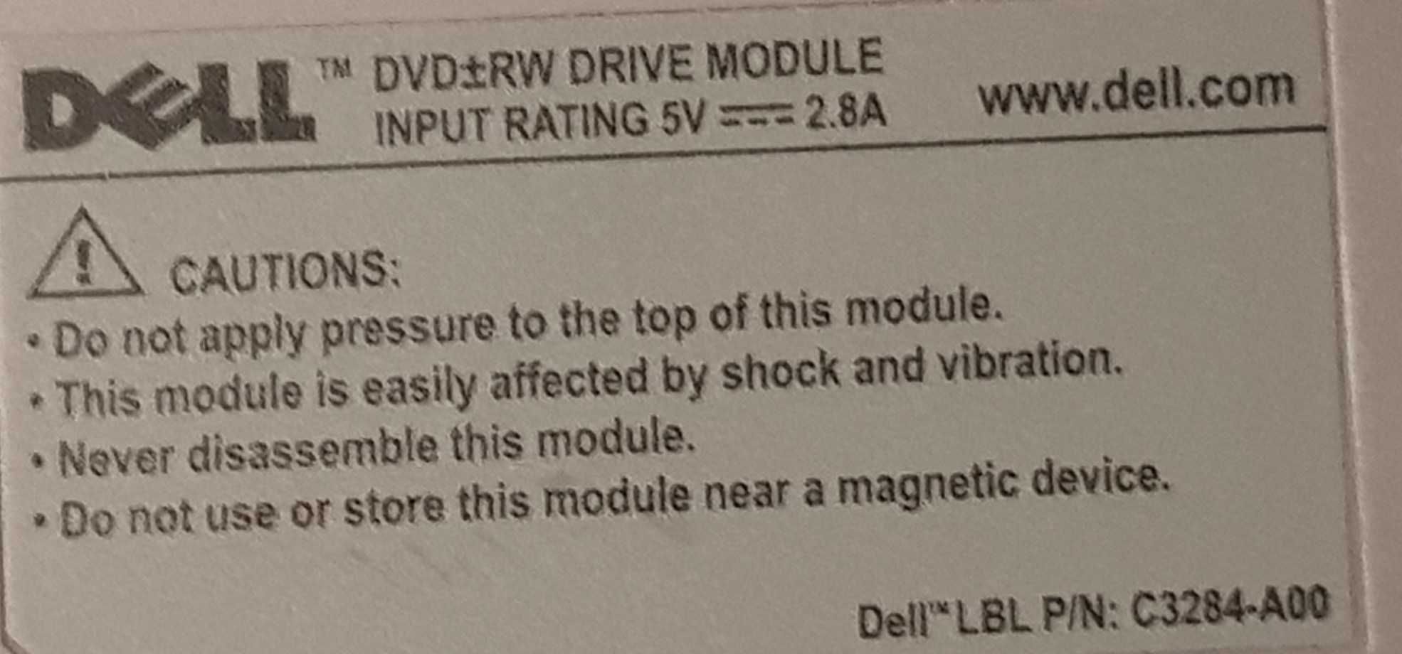 Drive DVD±RW Dell para series D Inspiron/Latitude C3284-A00 (0FD318)