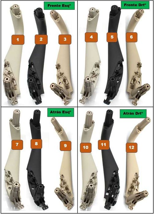 Puxador porta interior preto oyster ou bege BMW série 5 G30 31 38