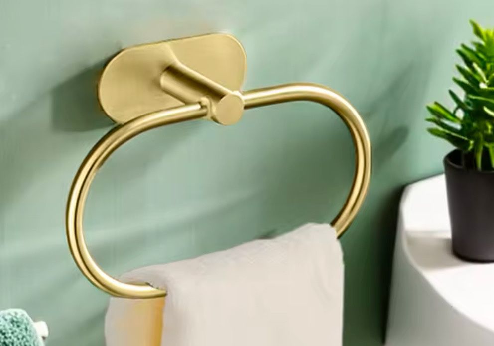 Złoty uchwyt wieszak na ręczniki do łazienki lub kuchni 180°