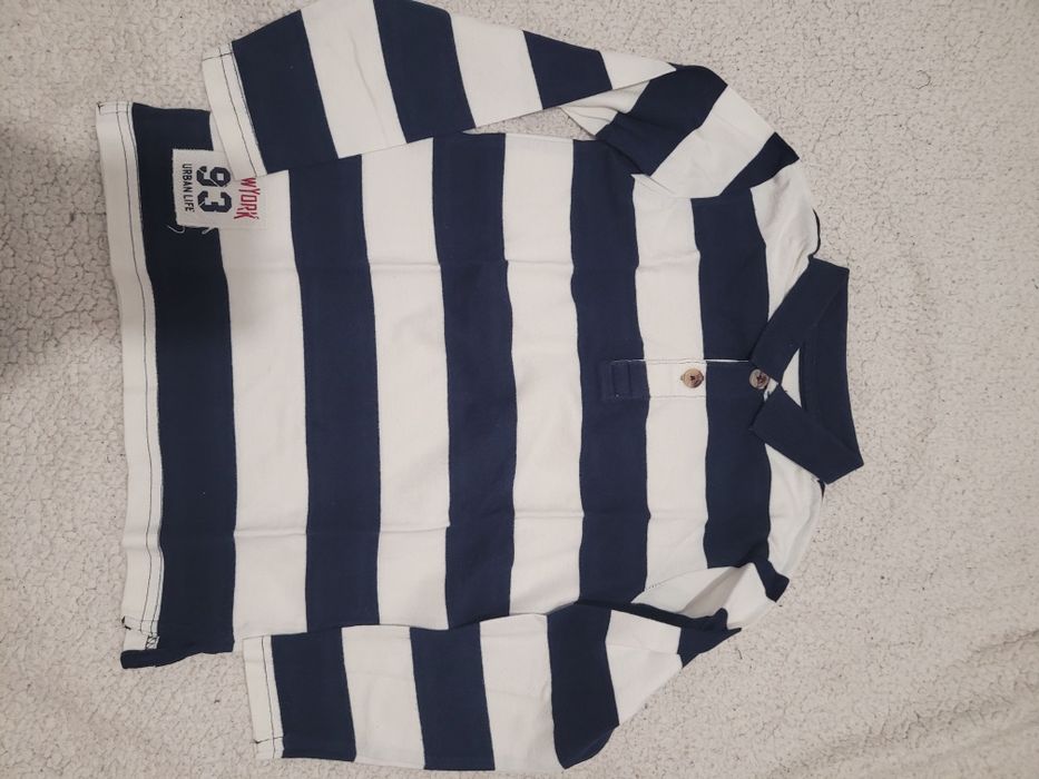 Polo às riscas Sfera azul e branco 5-6 anos