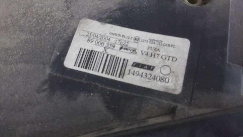 Fiat Ulysse II Lampa Lewa przód