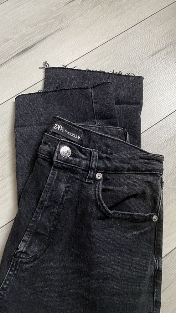 Spodnie ZARA 38 damskie jeansy czarne bawełna