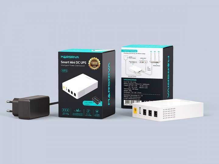 Powerbank повербанк 10000mAч  для роутера 5V /9V/ 12V ИБП MARSRIVA KP3