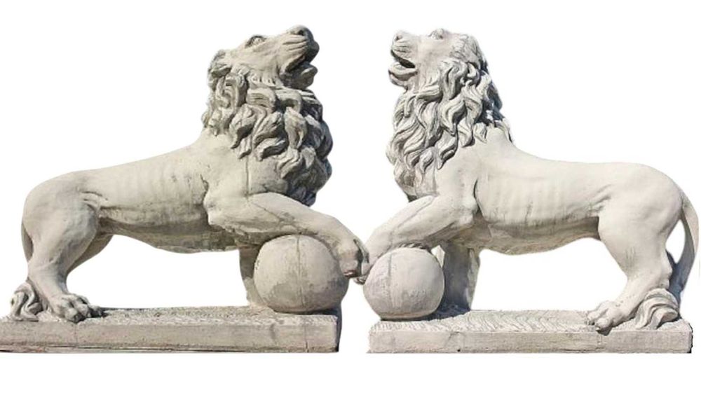 Figura Lew z Kulą Para 120cm figura ogrodowa z konglomeratu AG-BET