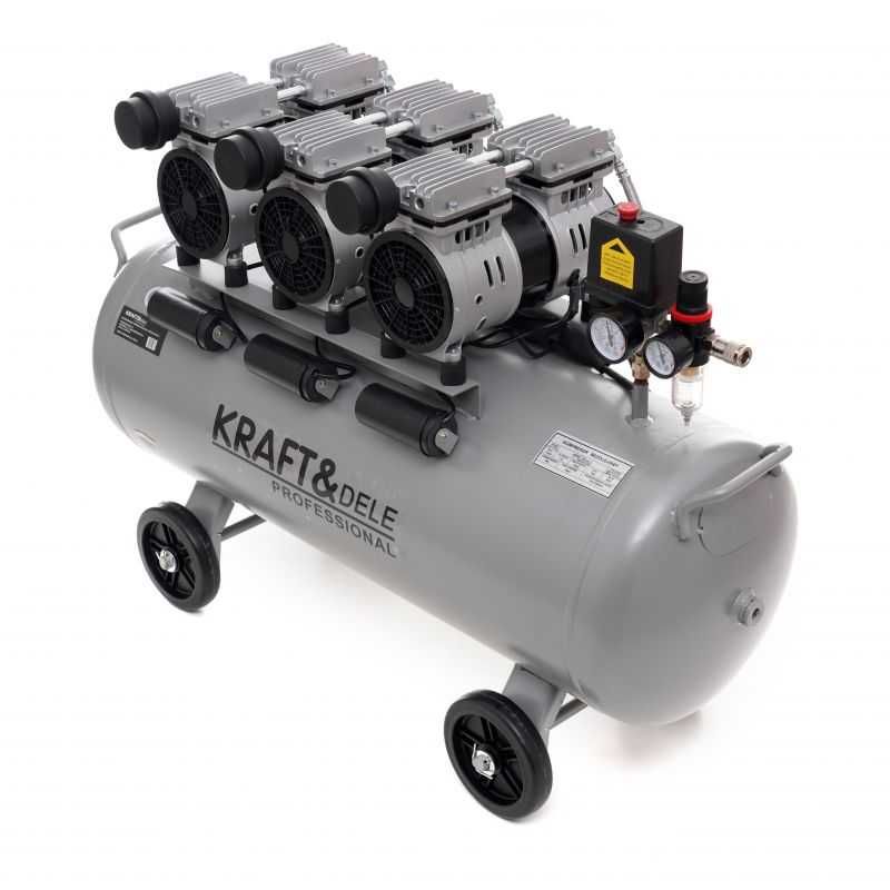 KRAFT&DELE Sprężarka Kompresor Bezolejowy 100l 3x1500w 8Bar KD1397