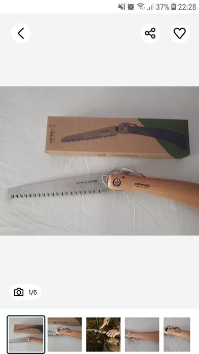 Serra dobrável para poda Opinel Saw 18 com cabo madeira (pouco usada)