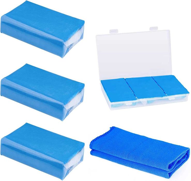 Clay Bar 540g - kit limpeza carro argilas 3 peças profissionais