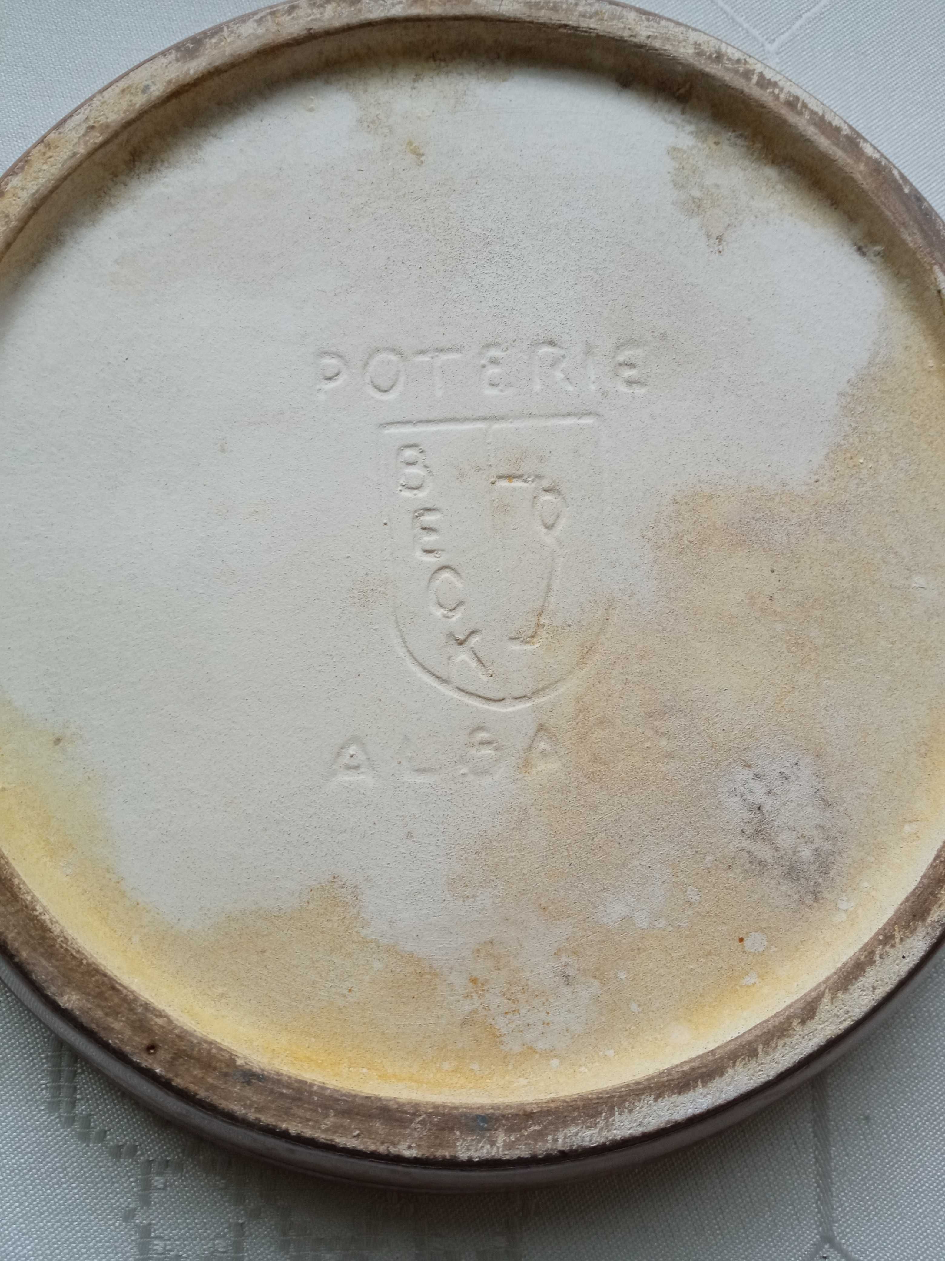 Forma malowana ceramika alzacka śred 17cm sygnatura
