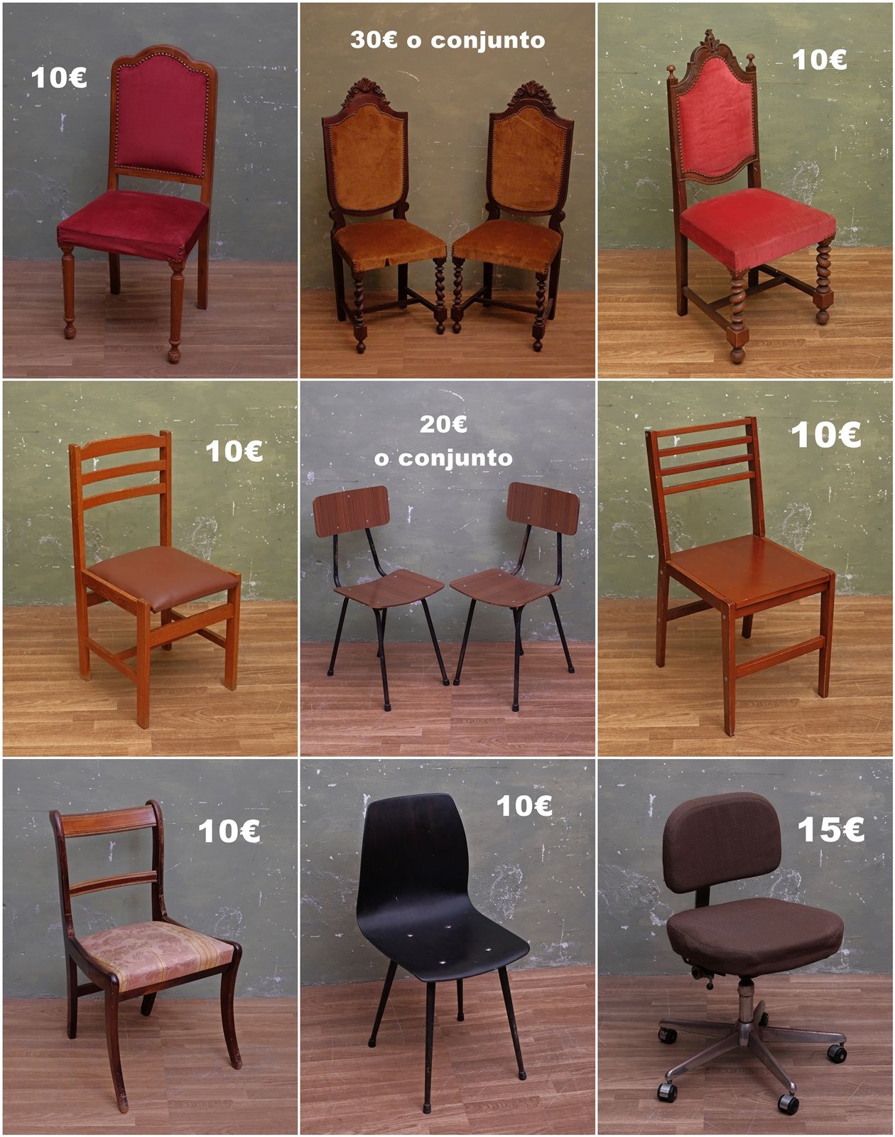 Cadeiras e bancos retro vintage ver fotos