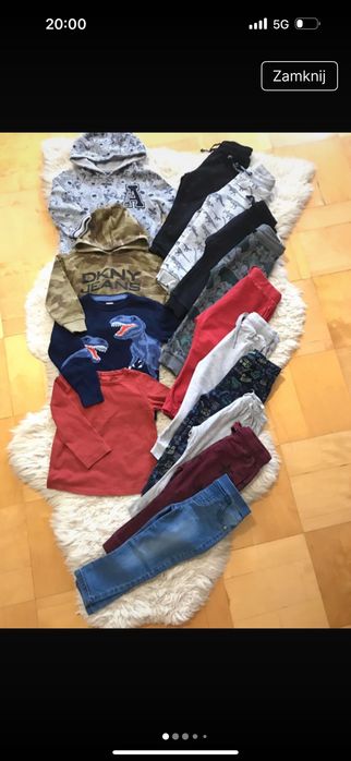 Bluzy dresowe swetry spodnie joggery treginsy bluzki zestaw 92