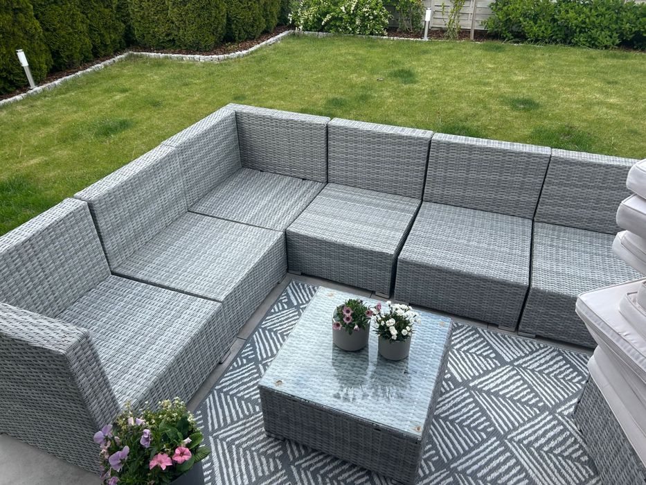 Zestaw mebli ogrodowych modułowych 9 elementów