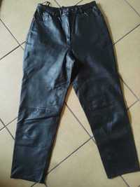 Made in spain spodnie cygaretki z naturalnej skóry XS s m czerń