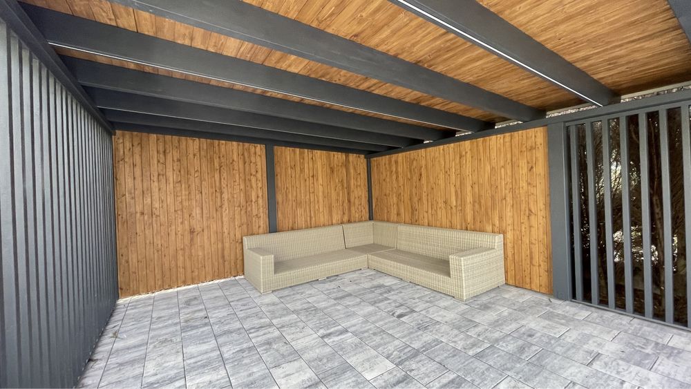 Altana ogrodowa nowoczesna solidna zadaszenie