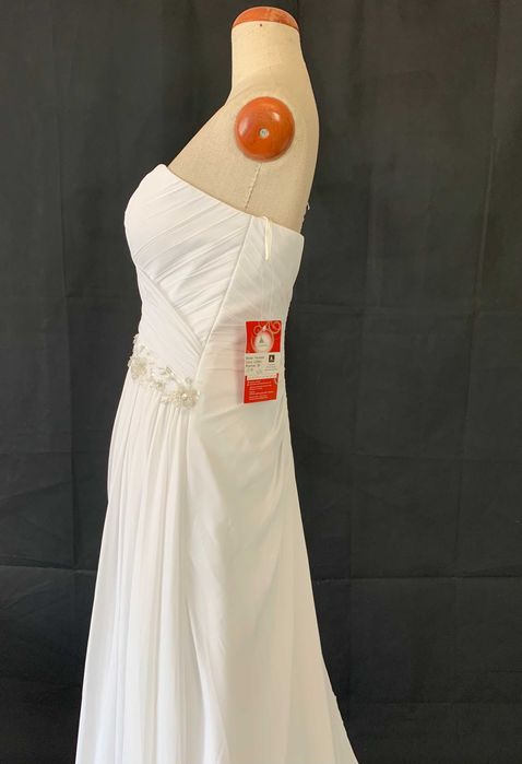 Nowa lekka i zwiewna suknia ślubna biała 38 M ślub na plaży cywilny