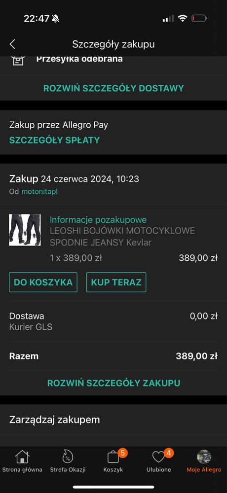 Spodnie motocyklowe Leoshi Bojówki czarne 32
