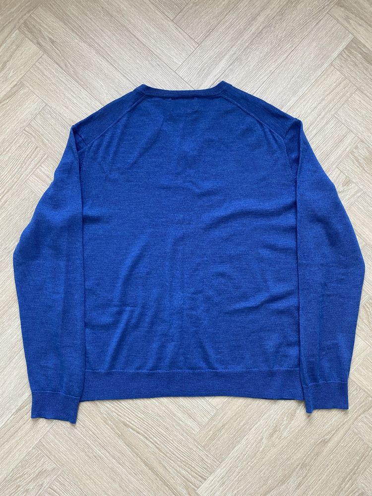 Niebieski granatowy sweter męski wełna merino Black Brown XXXL
