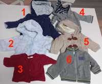 Roupa de bebé - Casacos e jardineiras (pack 4) (0 e 3 meses)