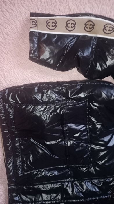 Kurtka xxl lakierowana czarna oversize