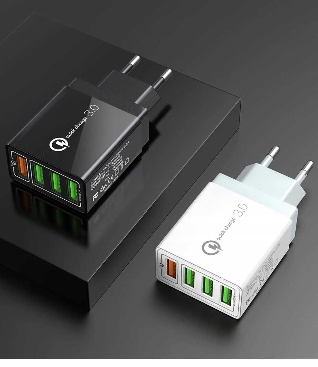 Szyba Ładowarka sieciowa 4xUSB QUICK CHARGE 3.0