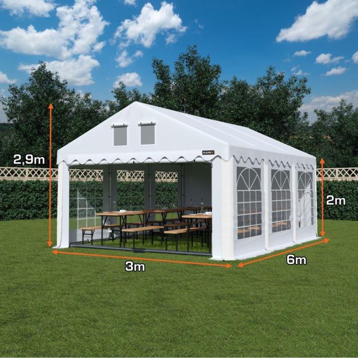 Namiot GRAND 3x6 ogrodowy imprezowy garaż wzmocniony PVC 560g/m2