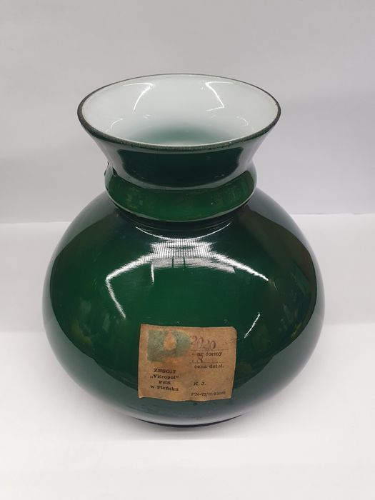 Szklany Klosz do lampy ZHSGiT w Płońsku Ciemnozielony