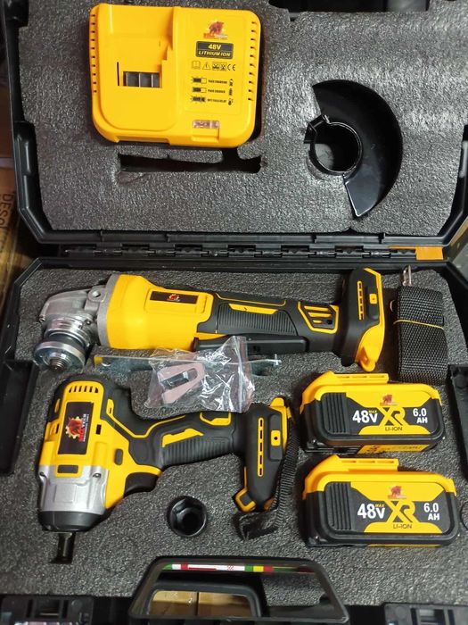 Nowy zestaw  klucz udarowy plus szlifierka kąt. 48V 6Ah