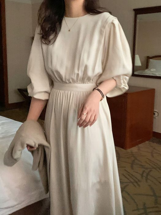 Sukienka Maxi Z Bufiastymi Rękawami Dazy L