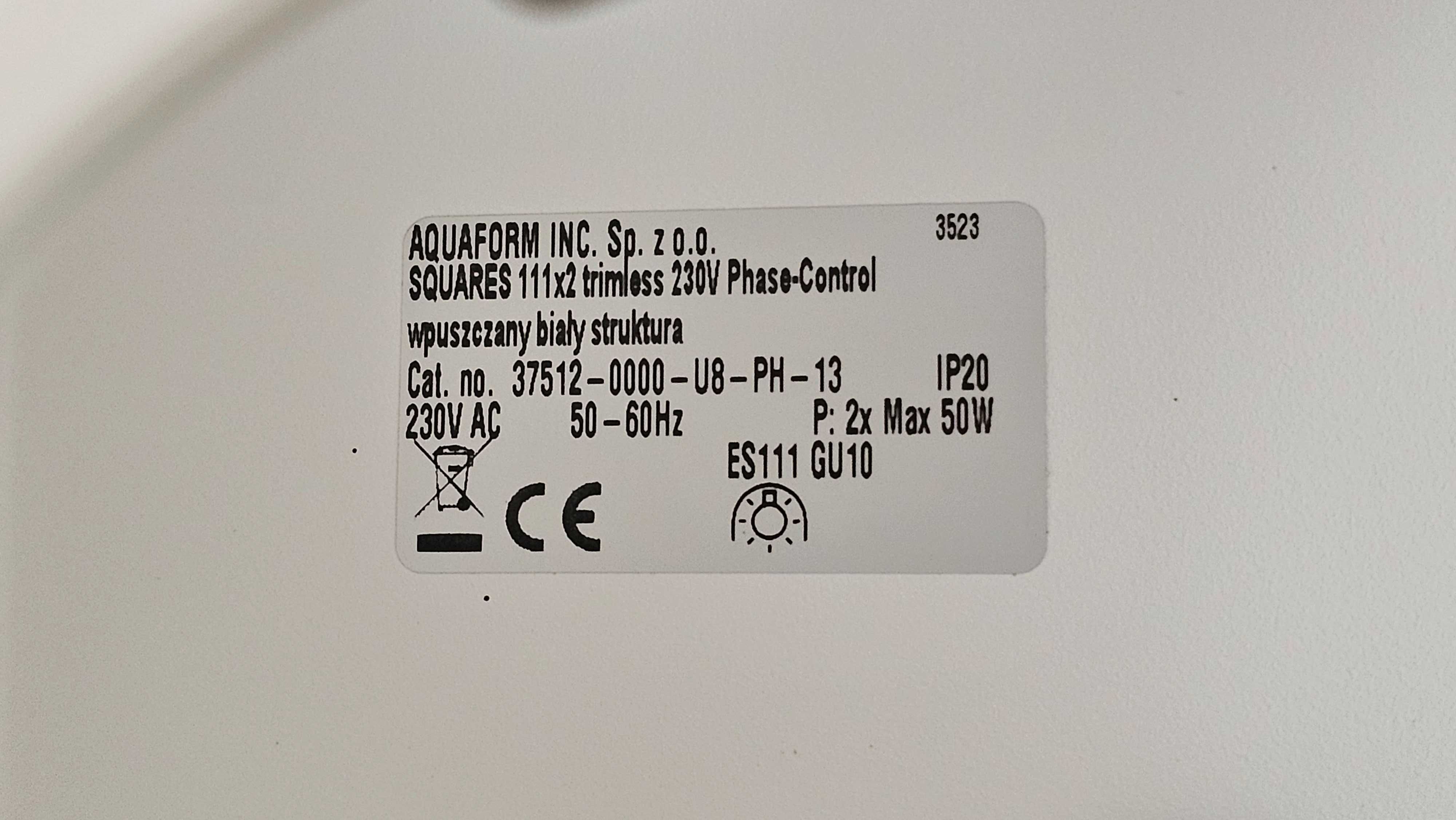 Oprawa oświetleniowa SQUARES 111x2 QRLED trimless wpuszczany biała