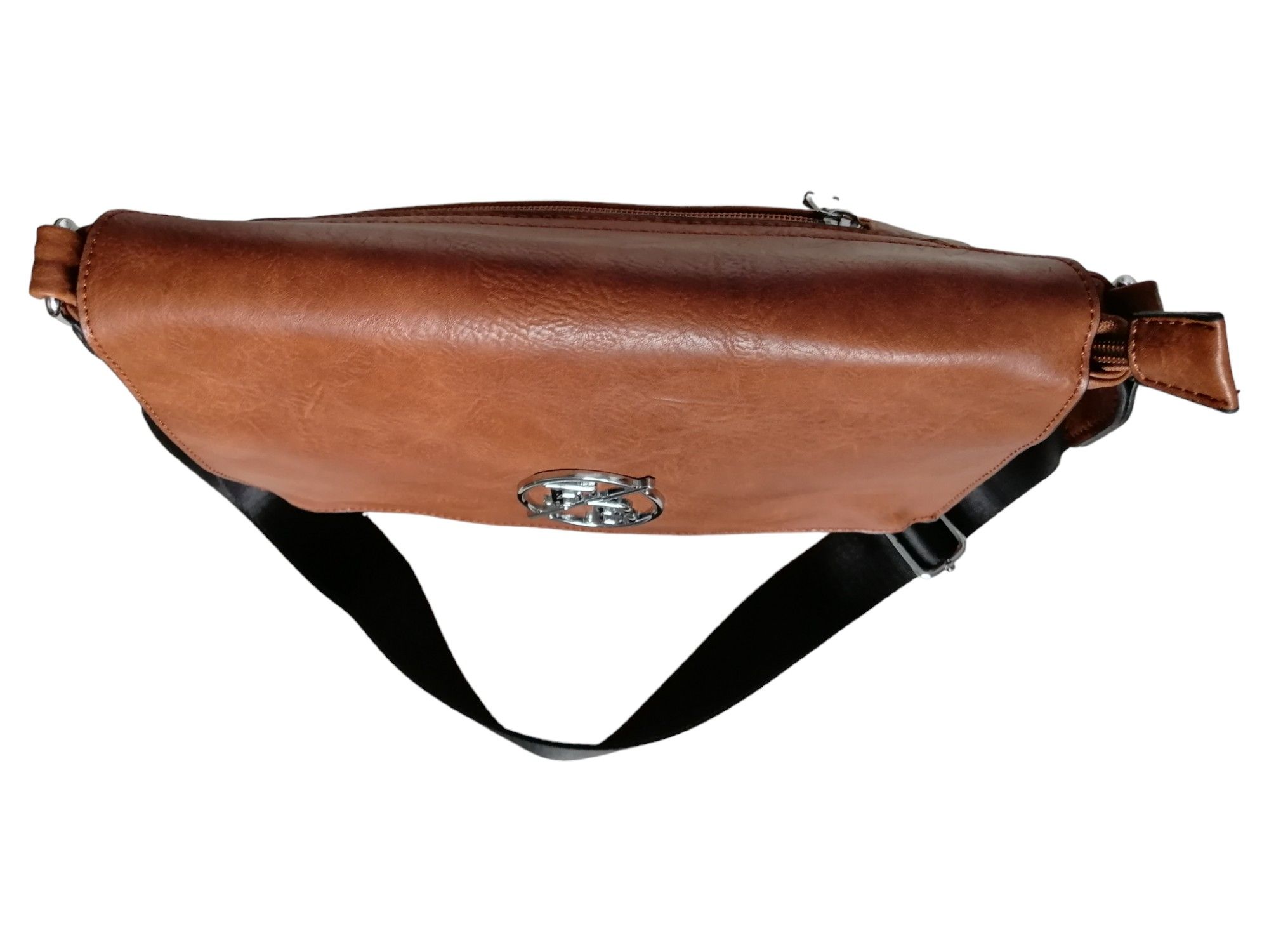 Klasyczna damska listonoszka - Brązowa torebka na ramię