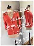 Solar jedwab silk kardigan sweter modny pomarancz ceglasty m l guziki