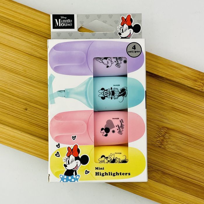 Pastelowe Mini Zakreślacze Flamastry Mazaki 4 Kolory Disney Mini