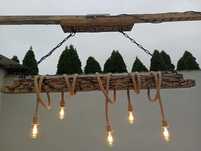 Lampa wisząca drewniana