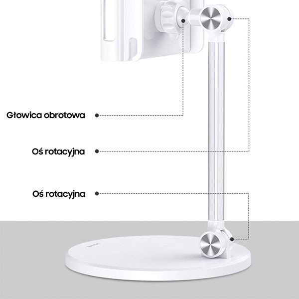 Stojak Biurkowy na Telefon/Tablet - Regulowany, Uniwersalny, Metalowy