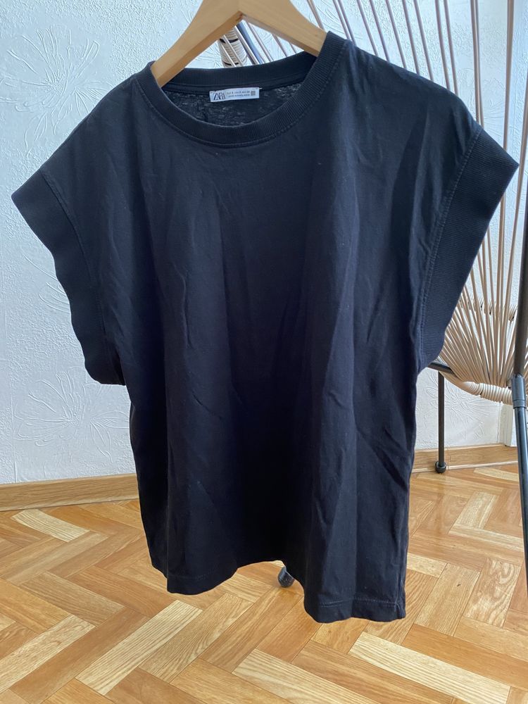 Zara S koszulka czarna t-shirt