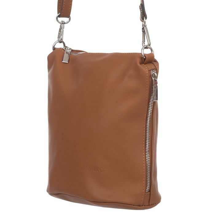 VERA PELLE torebka skórzana listonoszka z paskiem V513 c.zielona