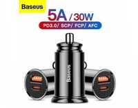 Автомобільний зарядний пристрій Baseus 30W, QC4.0, USB+Type-C